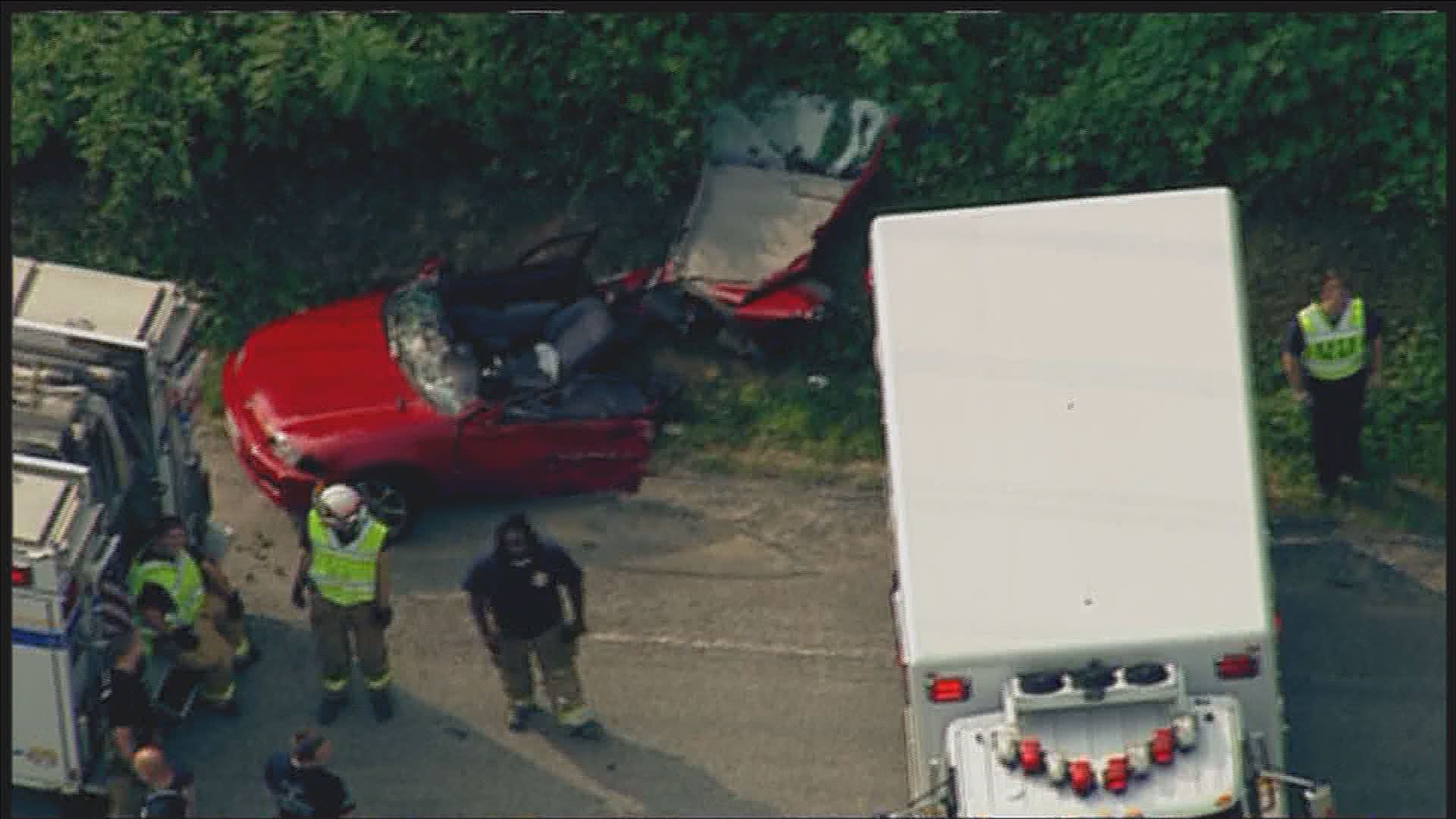 Car split in half in Md. accident