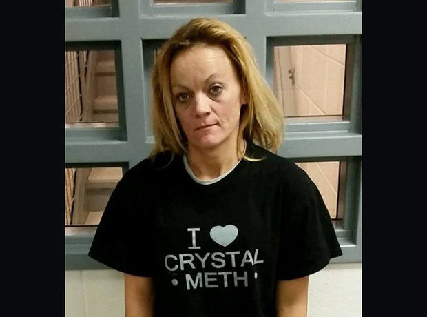 Woman Wearing I Love Crystal Meth Shirt Busted For Crystal Meth