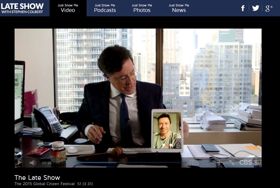 Stephen Colbert, Hugh Jackman, Kerry Washington to host Global Citizen