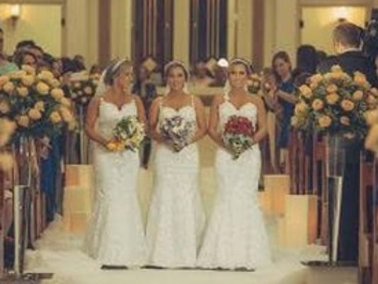 Identical Triplets Get Married In Triple Ceremony