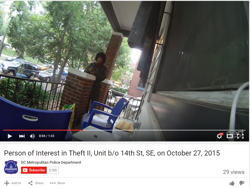 Home surveillance camera catches thief in action in SE DC | wusa9.com