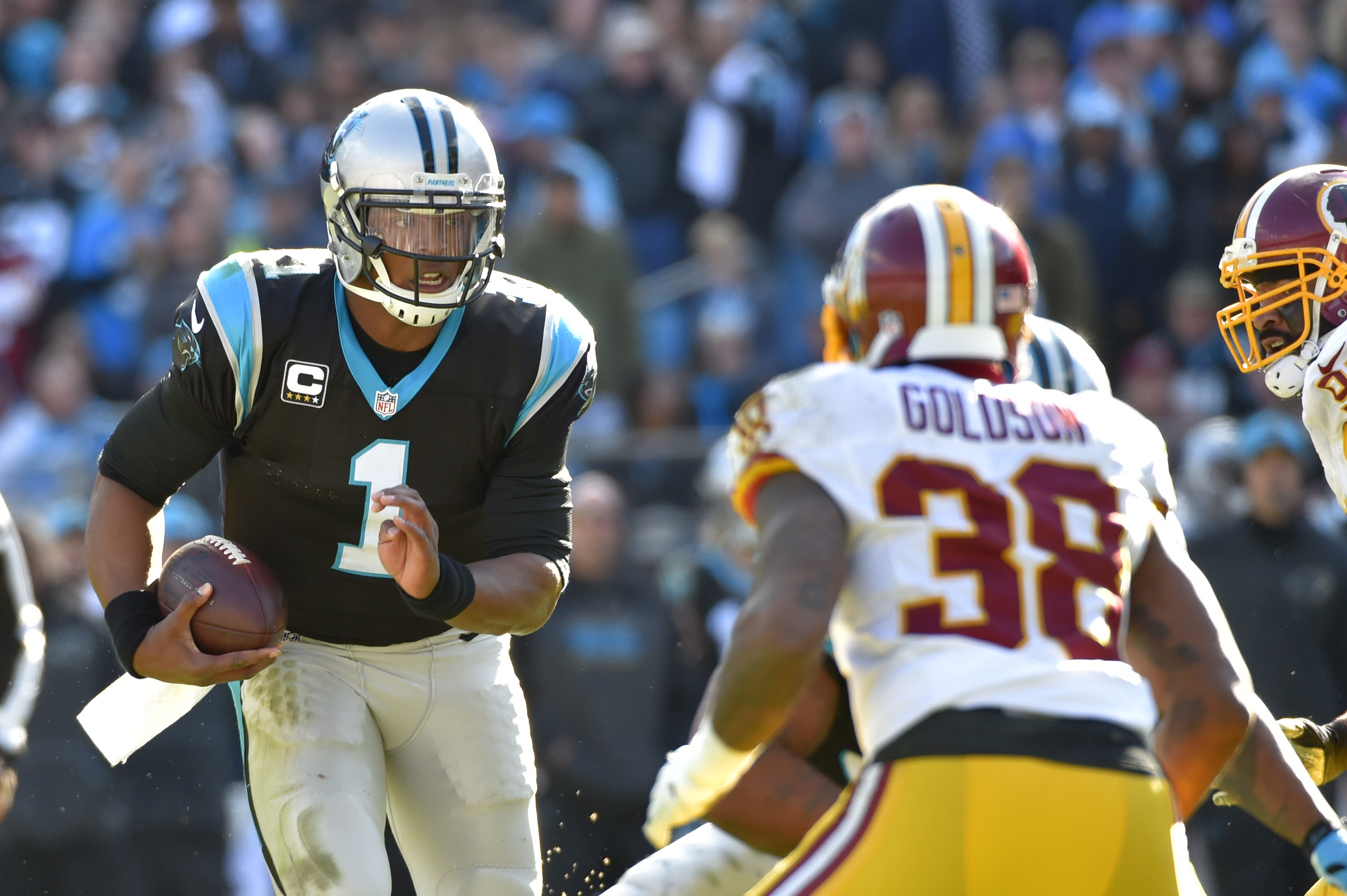 Newton throws 5 TDs, unbeaten Panthers top Redskins 44-16