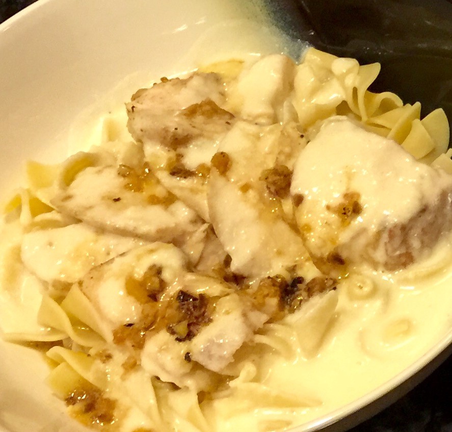 Chicken Alfredo with Egg Noodles from Surae Chinn