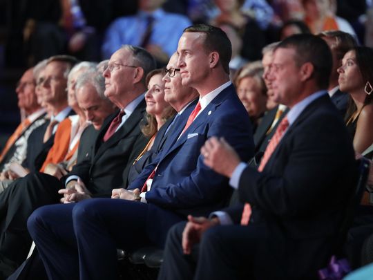 Peyton Manning Chokes Back Tears In Honoring Friend Pat Summitt