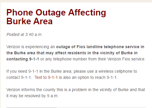 verizon phone outage impacts burke area 911 calls wusa9 com