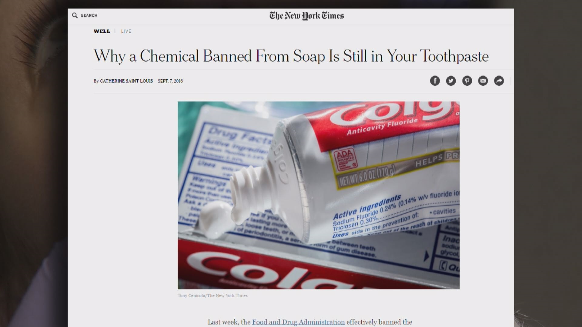 Verify Is a hazardous chemical in your toothpaste?
