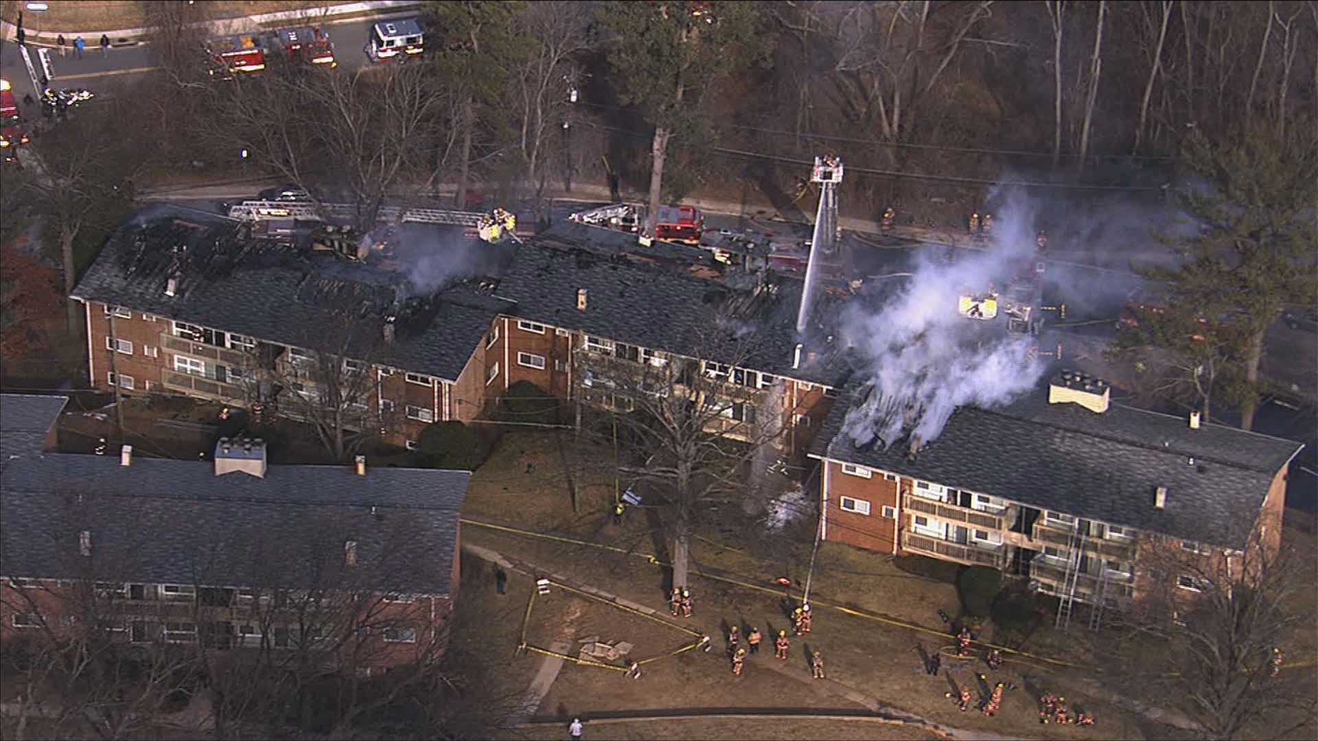 Crews battle 3-alarm fire at Md. apartment complex | wusa9.com