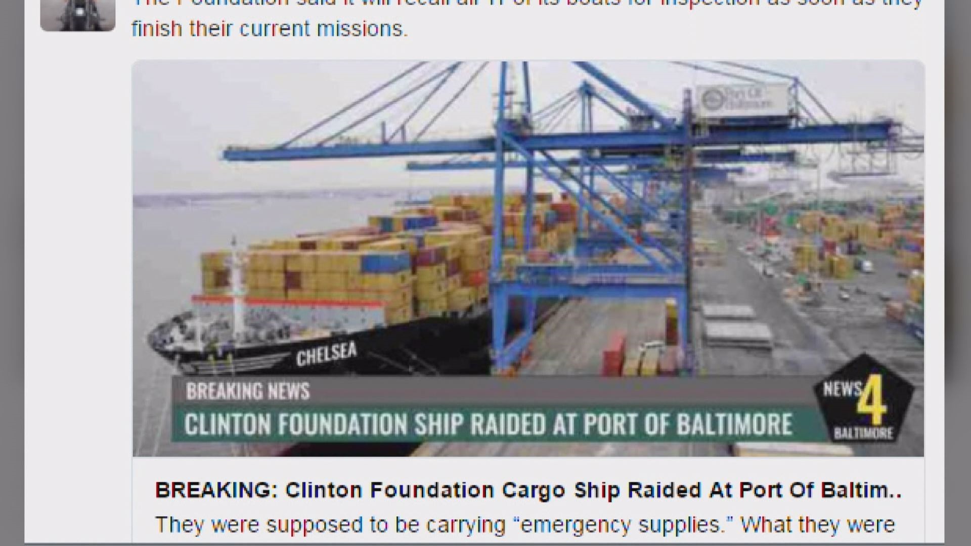 Verify: Was Clinton Foundation cargo ship raided at Port of Baltimore ...